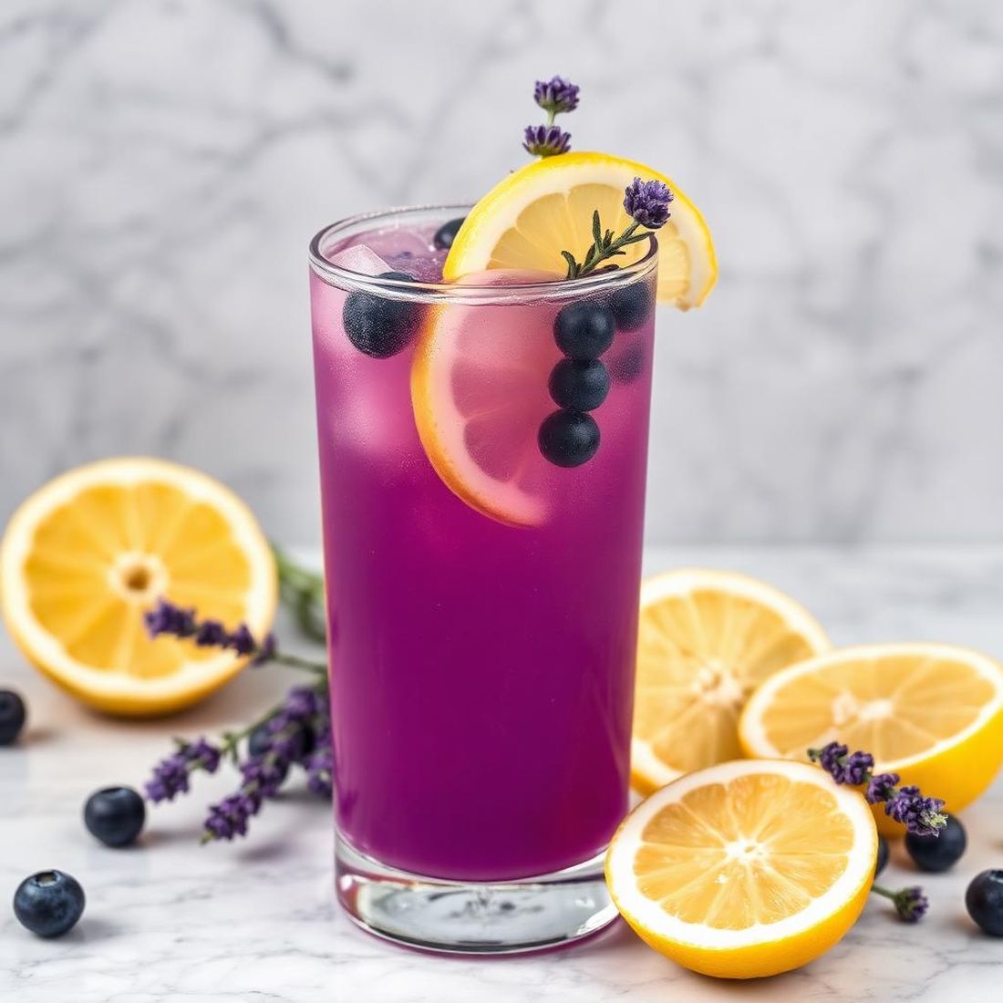 Halal Homemade Lavender Blueberry Lemonade Recipe