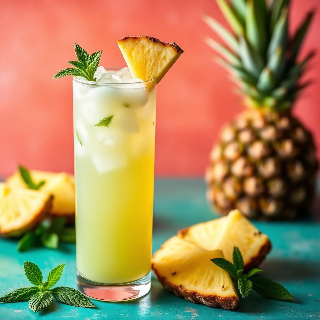 Halal Homemade Pineapple Mint Agua Fresca Recipe
