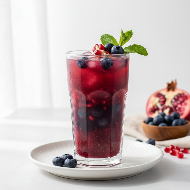 Halal Homemade Pomegranate Blueberry Juice Recipe