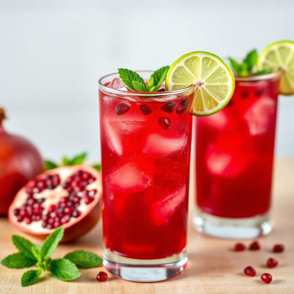 Halal Homemade Pomegranate Lime Mocktail Recipe