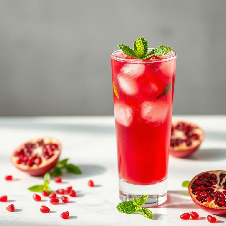 Halal Homemade Pomegranate Mint Cooler Recipe