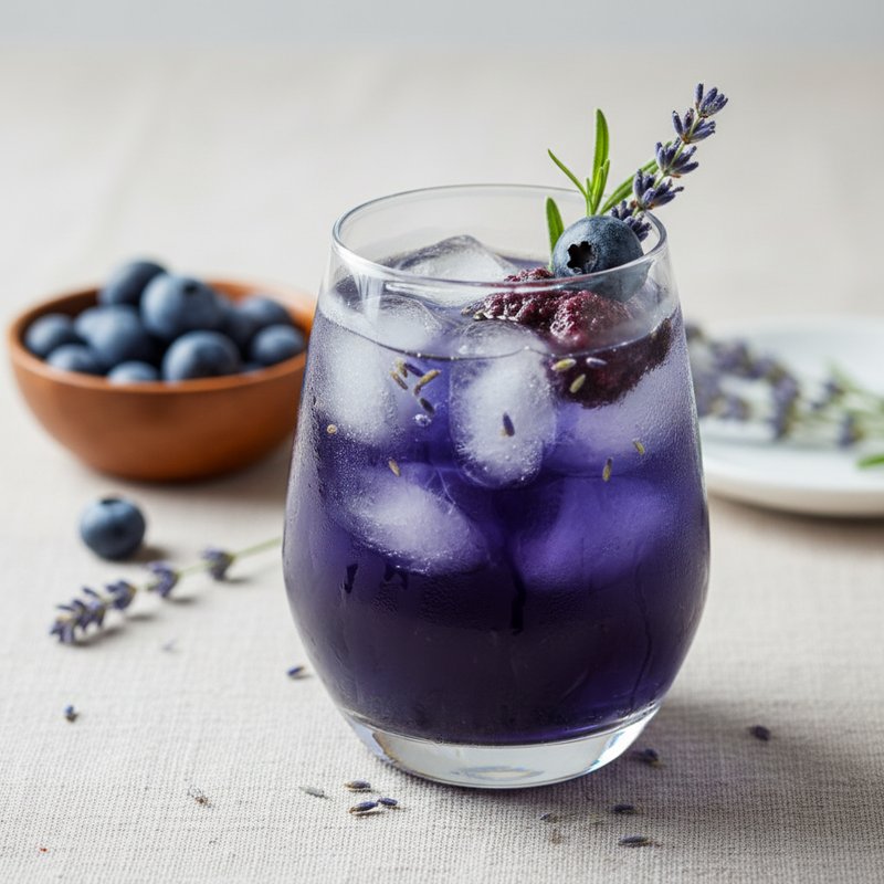 Halal Iced Blueberry Lavender Tea Recipe