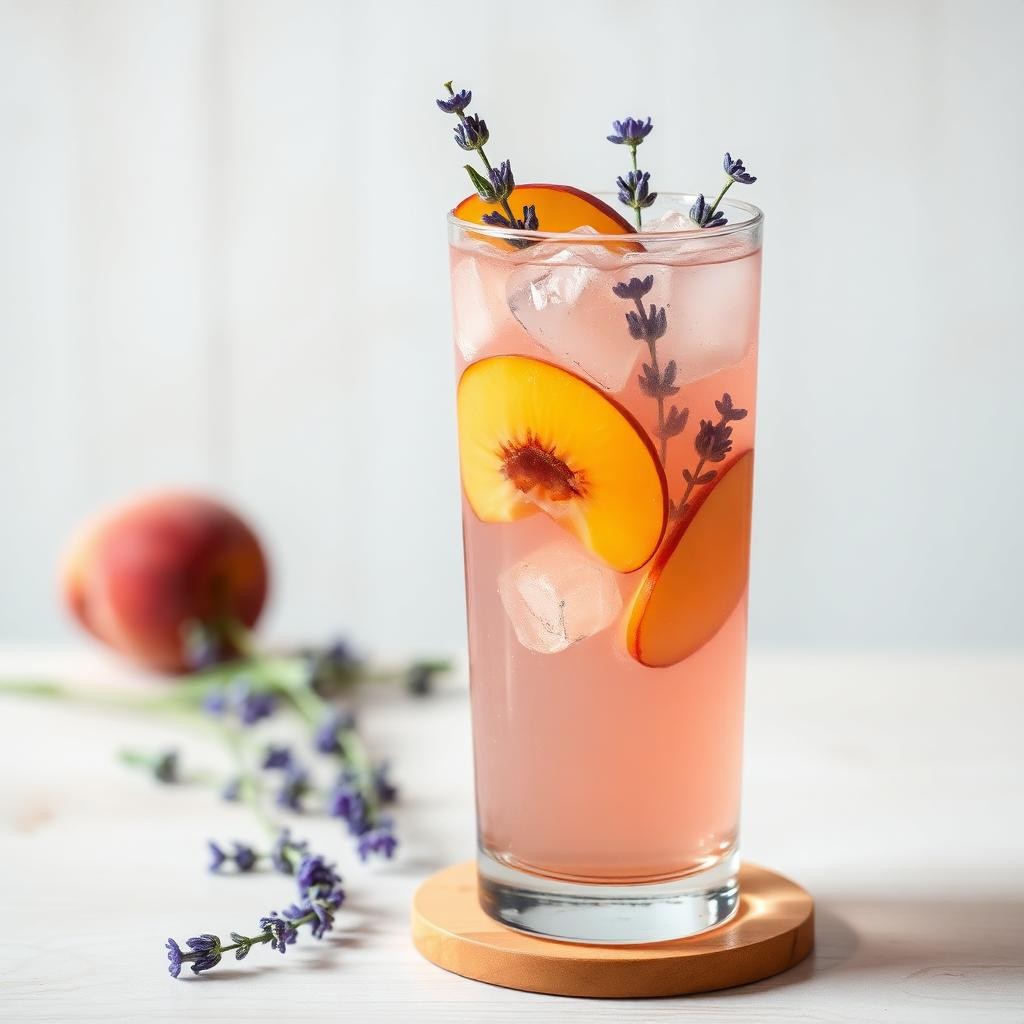 Halal Iced Peach Lavender Lemonade Recipe