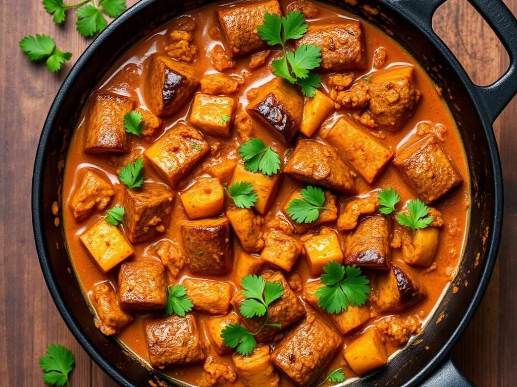 Halal Indian Style Baingan Masala Curry (Dry)