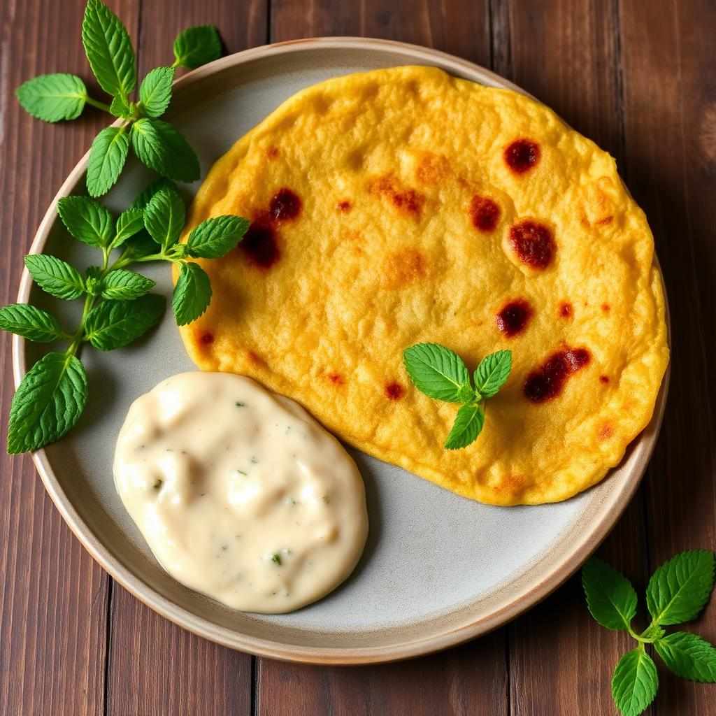 Halal Indian Style Besan Cheela Stuffed with Paneer