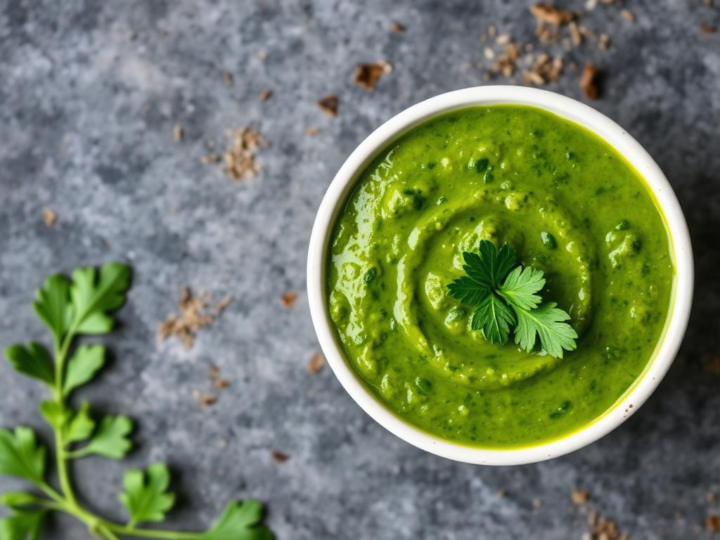 Halal Indian Style Coconut Chutney (Green Coriander)