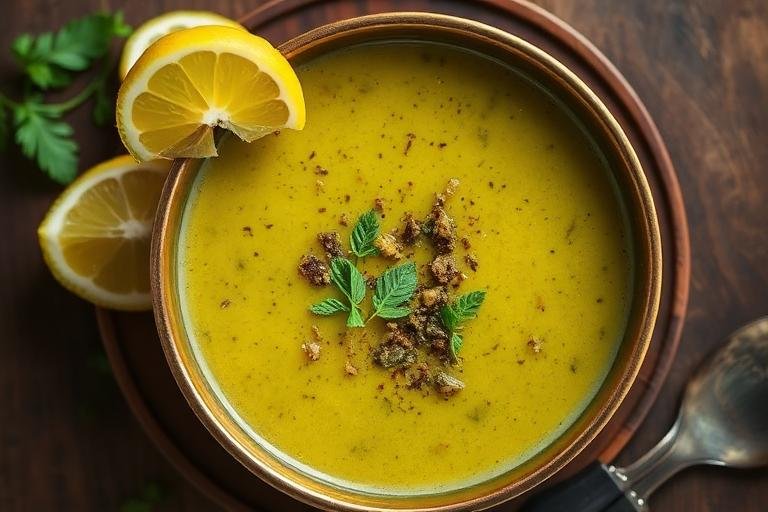 Halal Indian Style Green Moong Dal Soup - Healthy