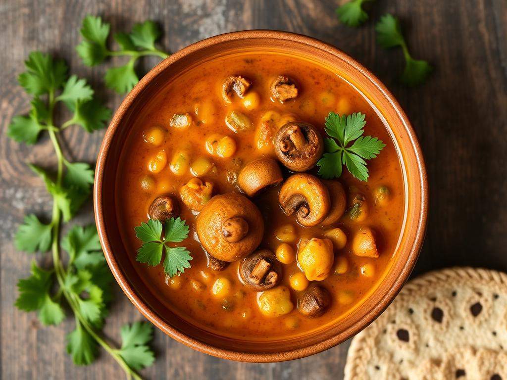 Halal Indian Style Matar Mushroom Curry (Easy)