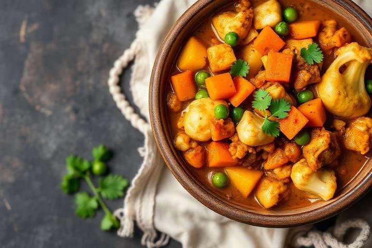 Halal Indian Style Mixed Vegetable Curry (Sabzi)