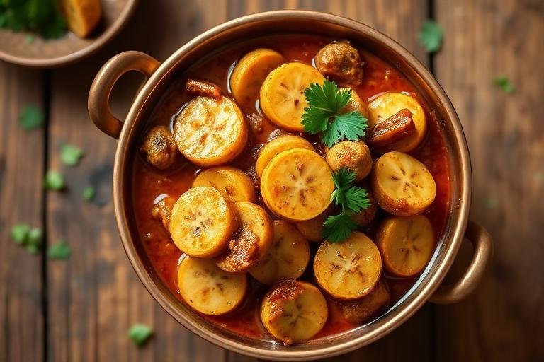 Halal Indian Style Raw Banana Curry (Kachay Kele)