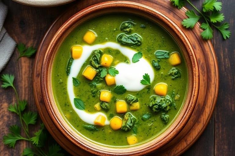 Halal Indian Style Spinach Corn Saag Makai