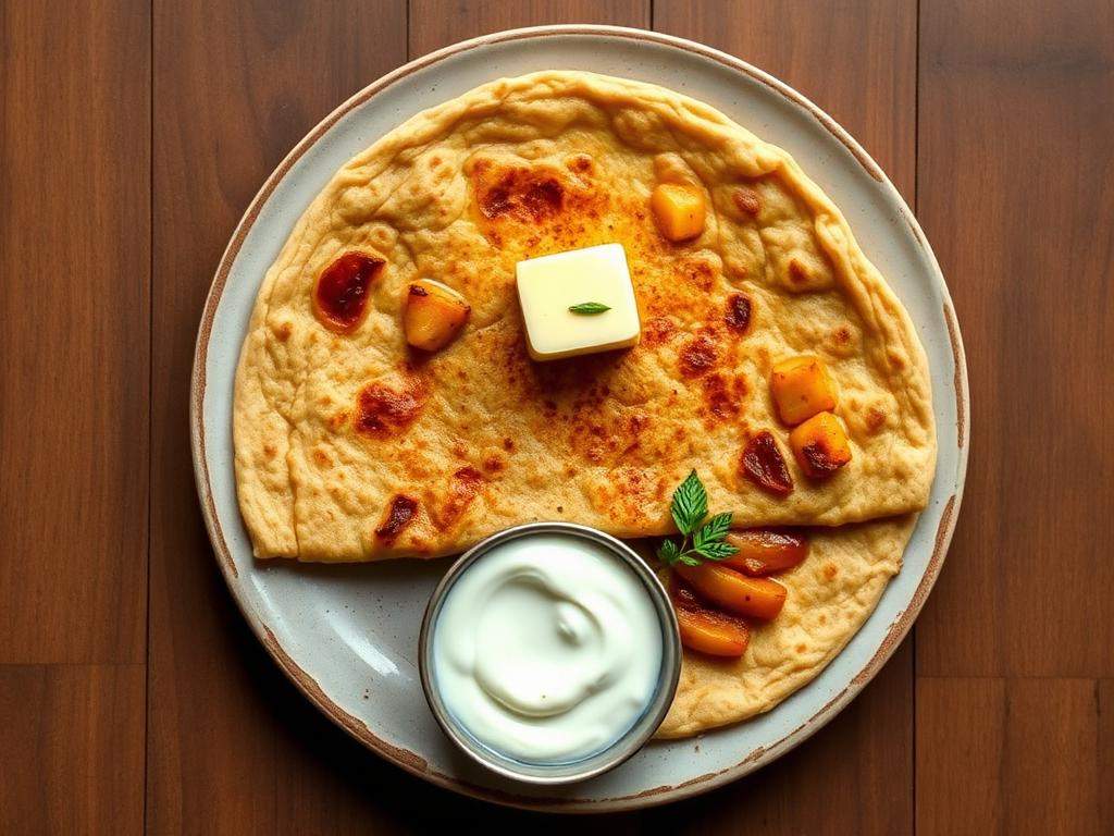 Halal Indian Style Stuffed Paratha (Aloo)