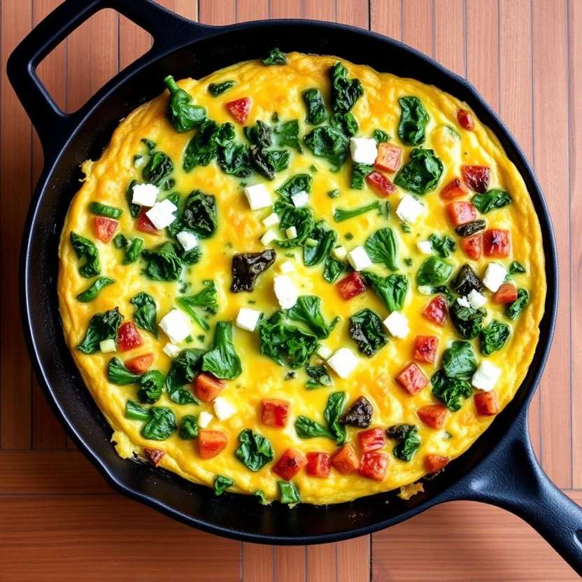 Halal Low Carb Kale Feta Breakfast Frittata Recipe
