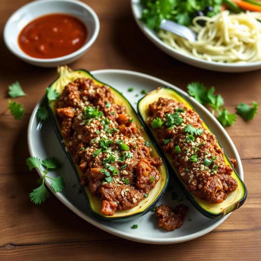 Halal Keto Beef Zucchini Boats Recipe
