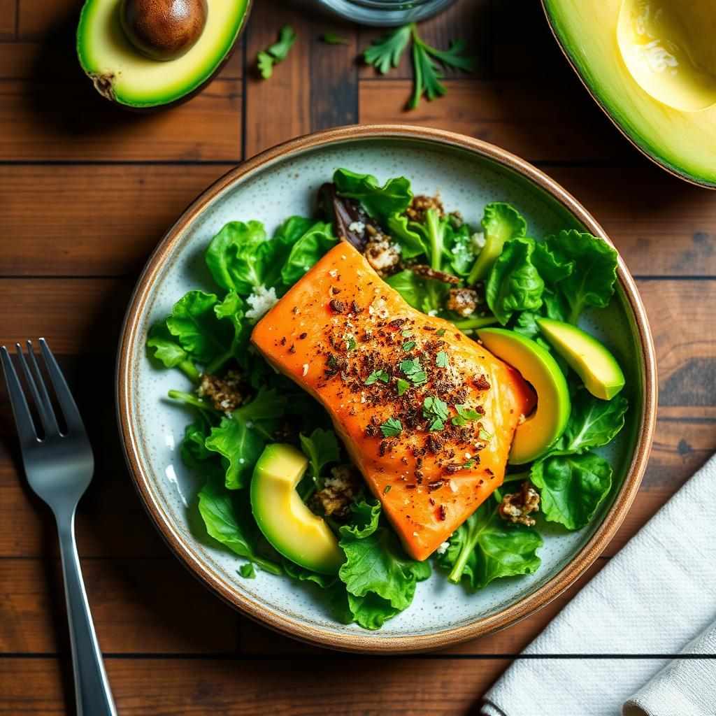 Halal Keto Salmon Avocado Salad Recipe