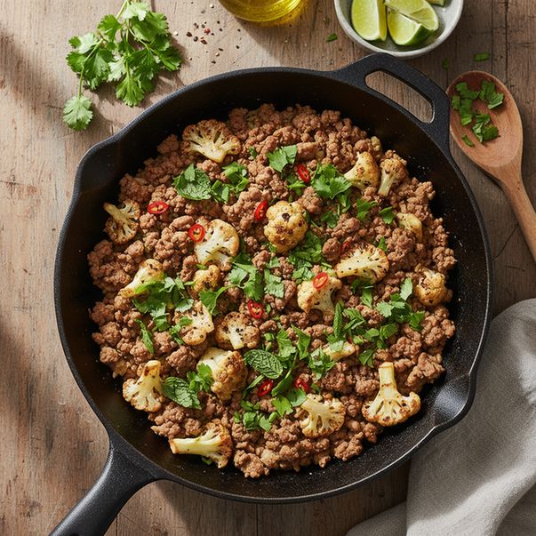 Halal Keto Turkey Cauliflower Stir Fry
