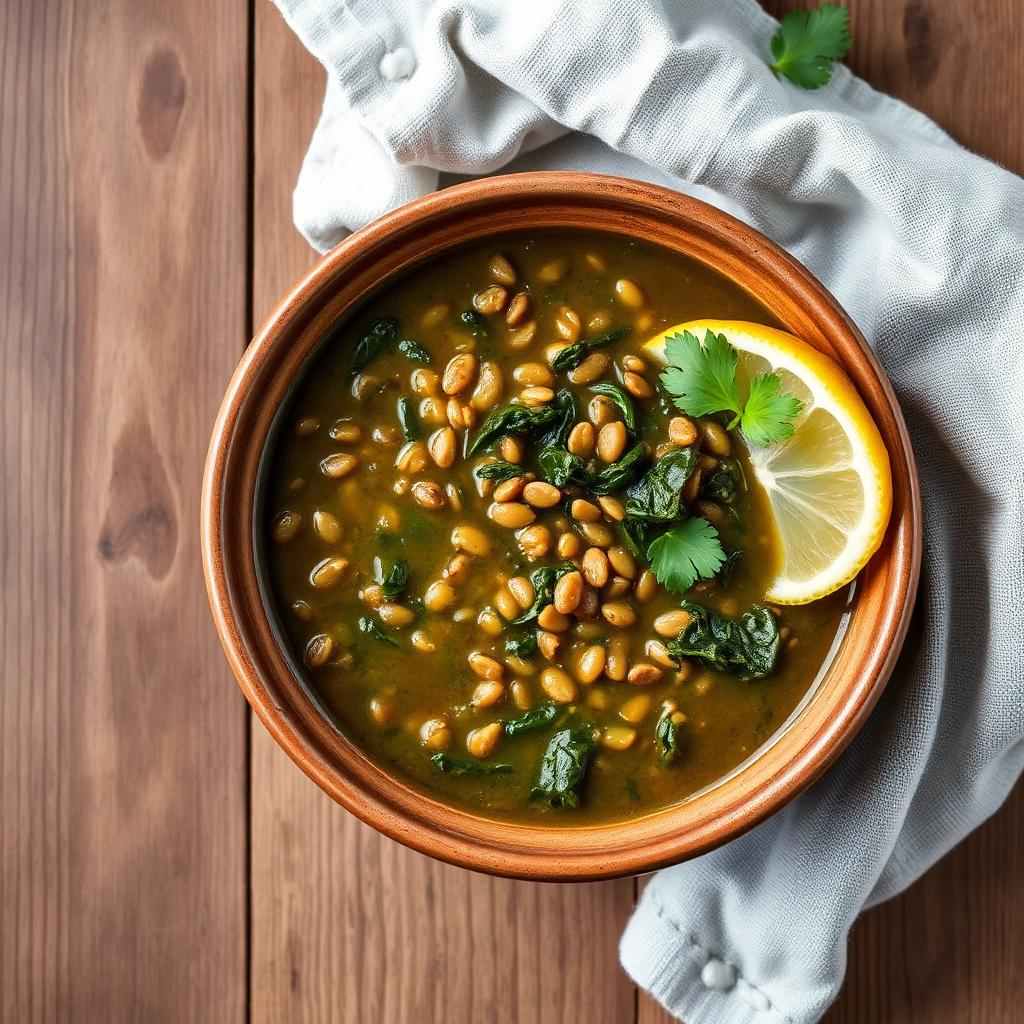 Halal Lentil Spinach Soup (Middle Eastern)