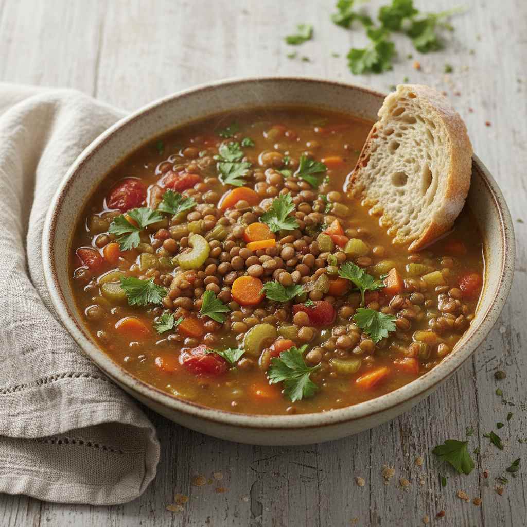 Halal Lentil Vegetable Soup (One-Pot)