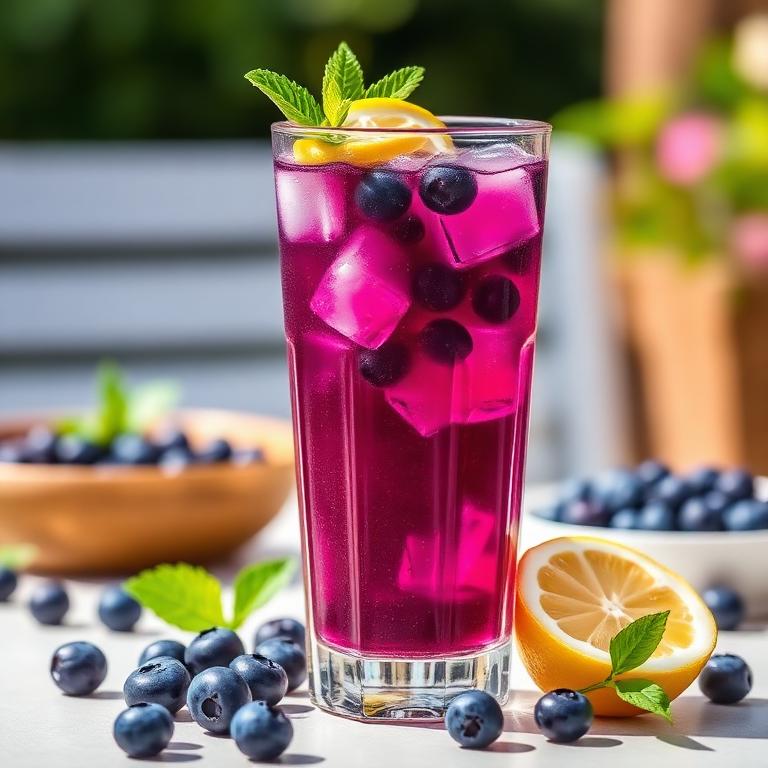 Halal Low Calorie Blueberry Lemon Iced Tea Recipe