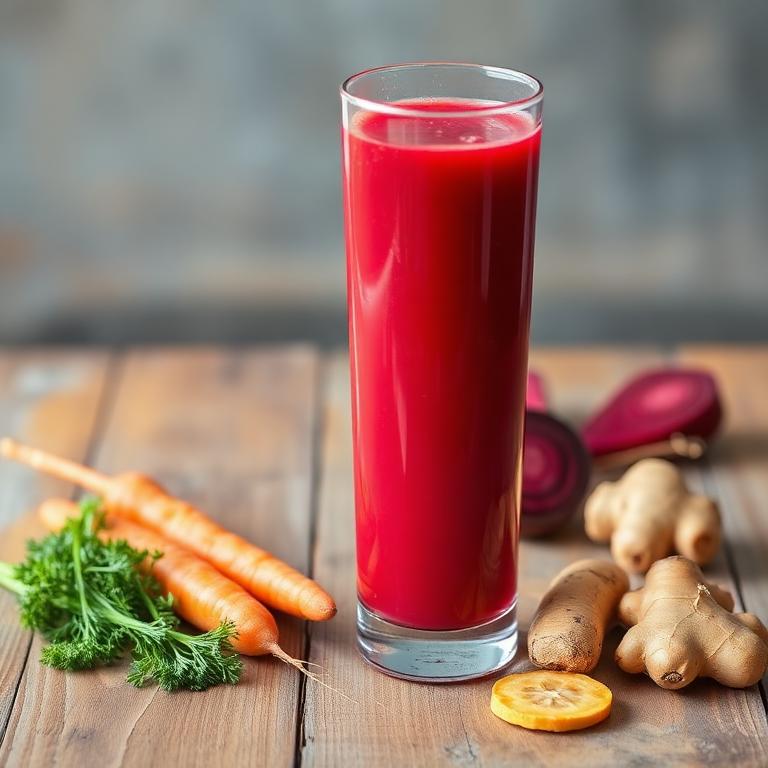 Halal Low Calorie Carrot Beet Ginger Juice Recipe