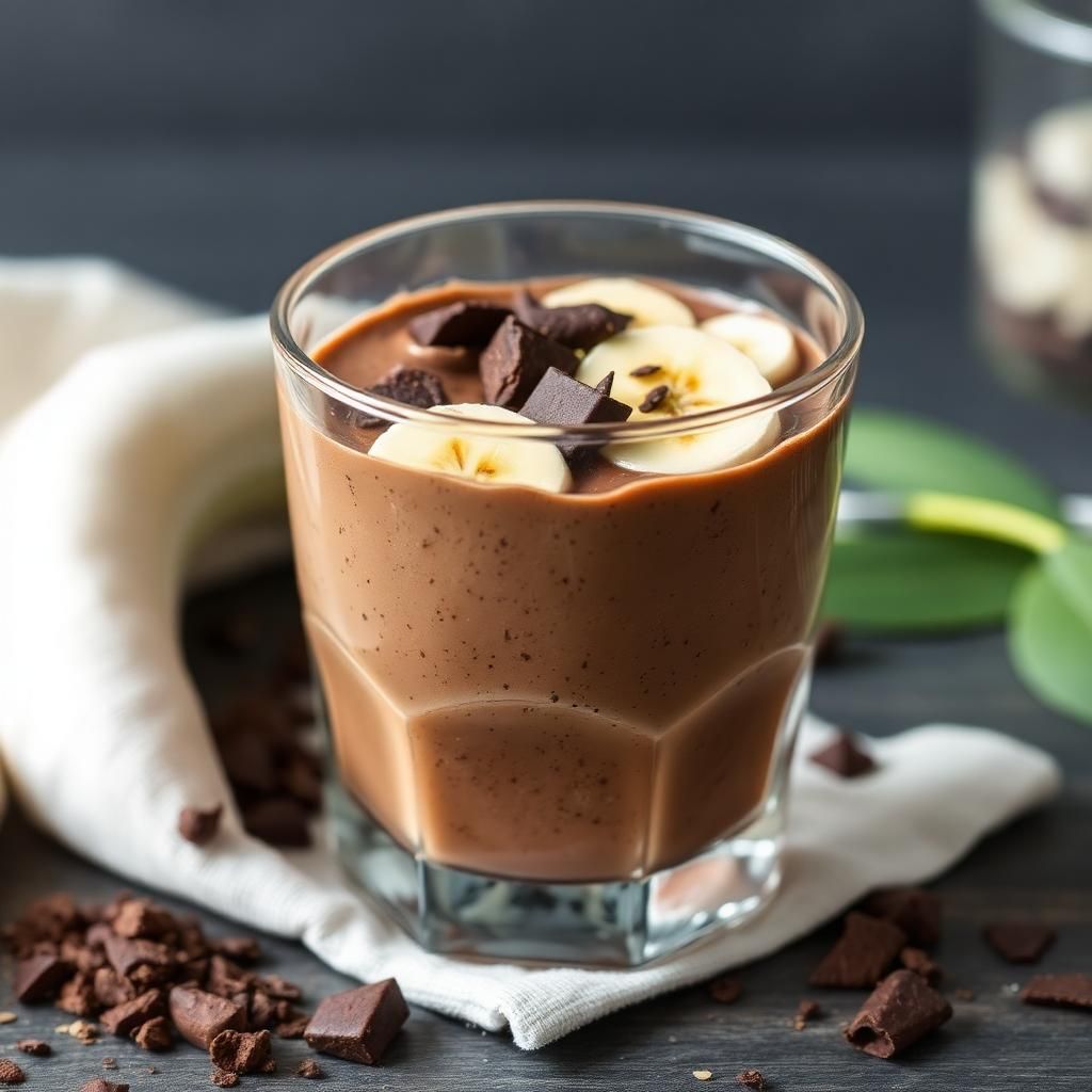 Halal Low Calorie Chocolate Banana Protein Pudding Recipe