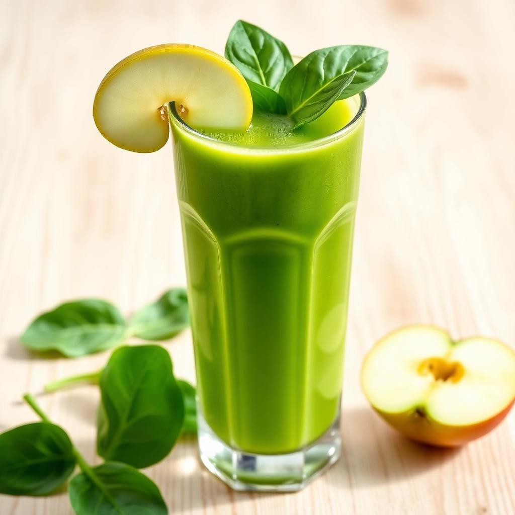 Halal Low Calorie Green Apple Spinach Juice Recipe