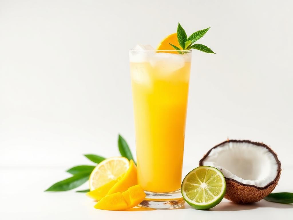 Halal Low Calorie Mango Lime Coconut Cooler Recipe