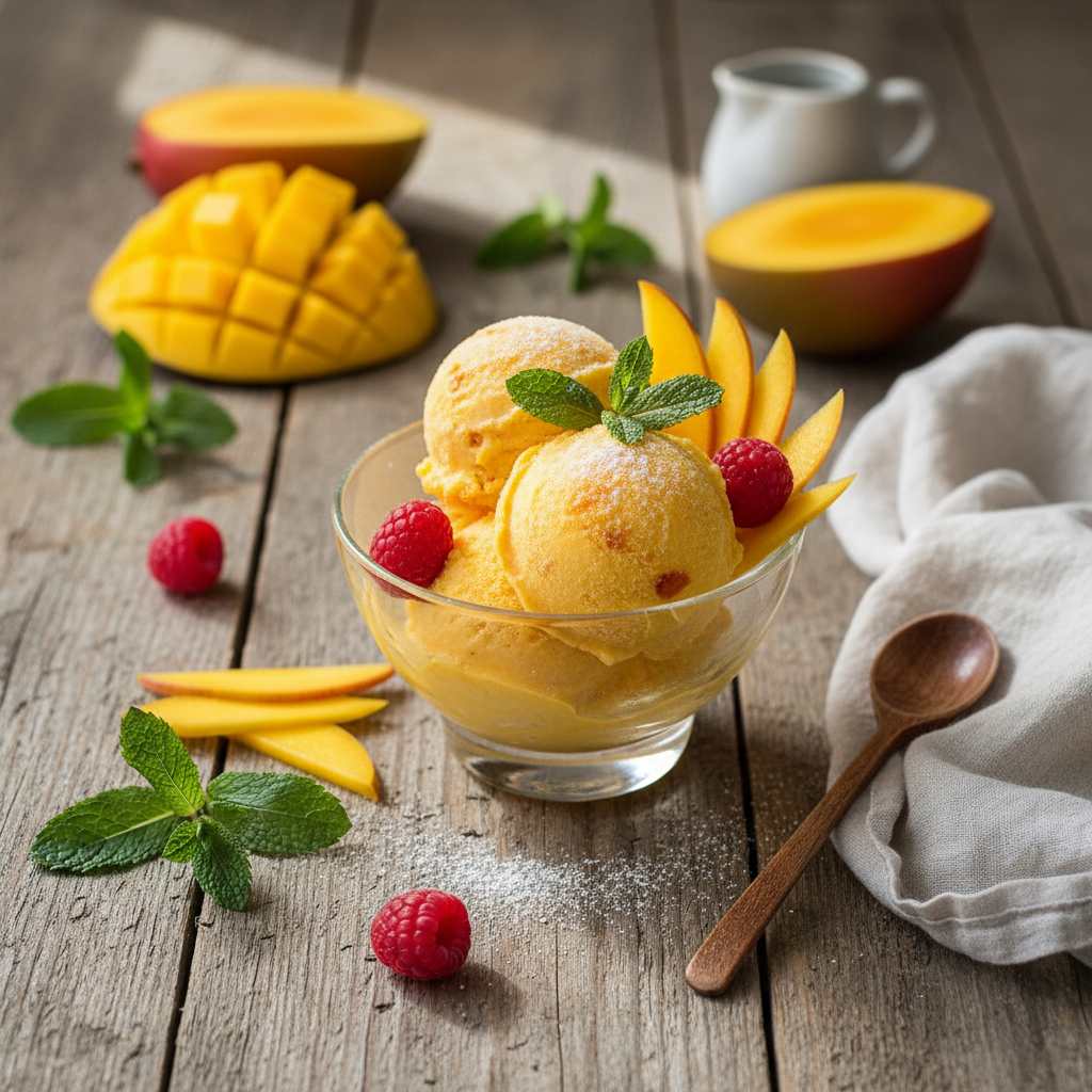 Halal Low Calorie Mango Sorbet Style Recipe