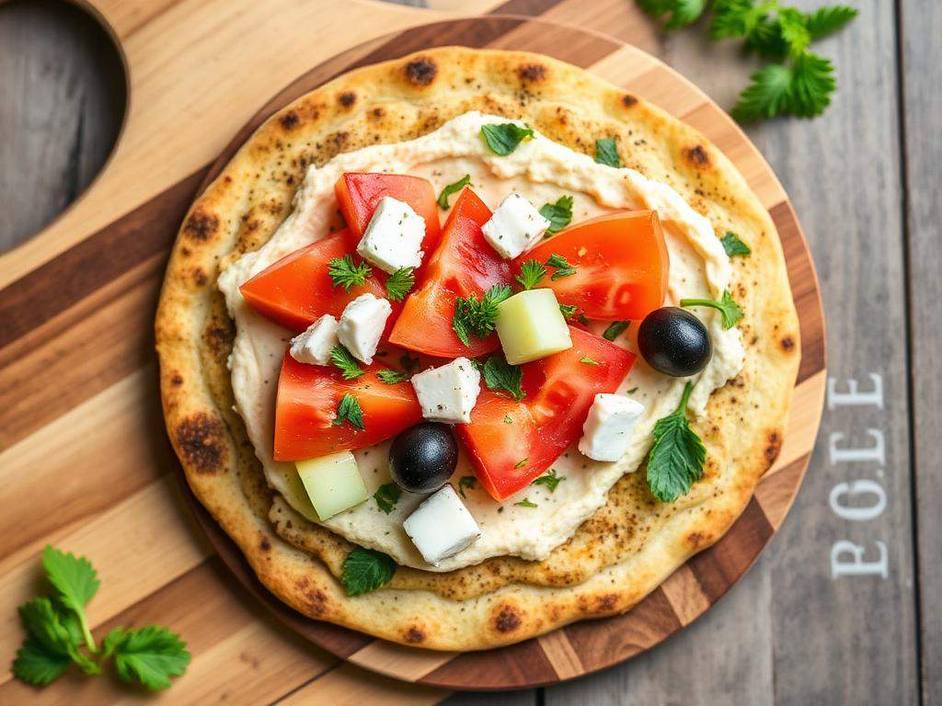Halal Low Calorie Mediterranean Breakfast Flatbread Recipe
