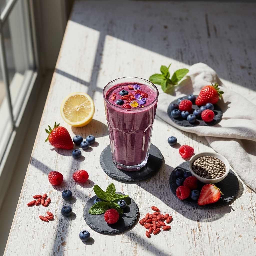Halal Low Calorie Mixed Berry Antioxidant Smoothie