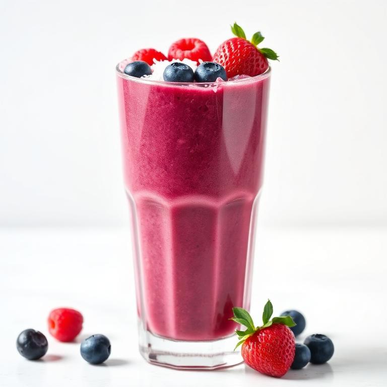 Halal Low Calorie Mixed Berry Coconut Smoothie Recipe