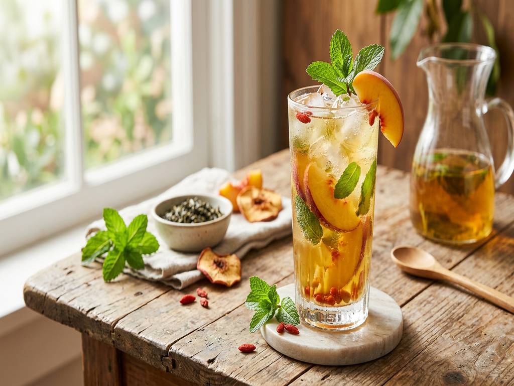 Halal Low Calorie Peach Green Tea Refresher Recipe