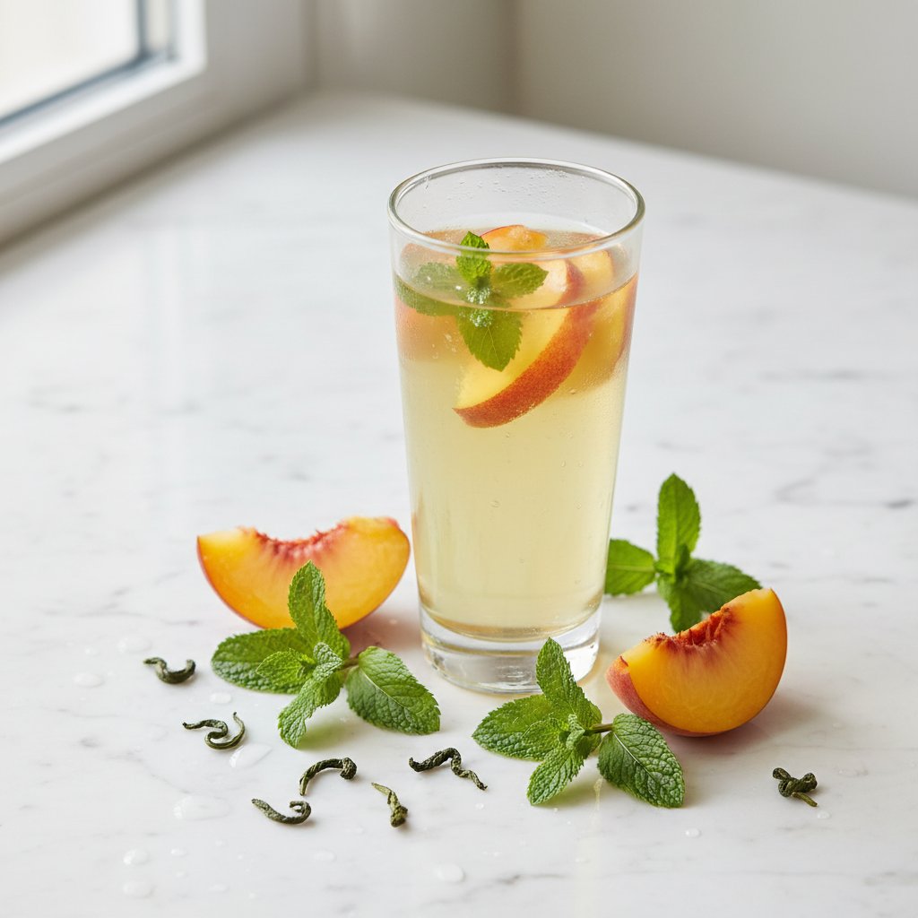 Halal Low Calorie Peach Mint Green Tea