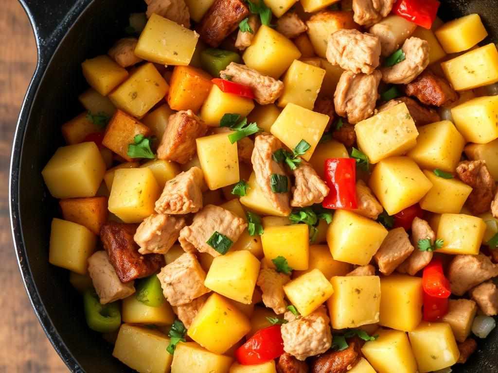 Halal Low Calorie Smoked Turkey Breakfast Hash Recipe