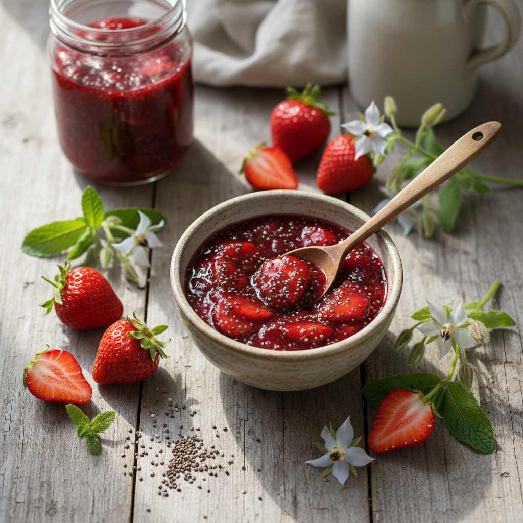 Halal Low Calorie Strawberry Chia Jam Recipe
