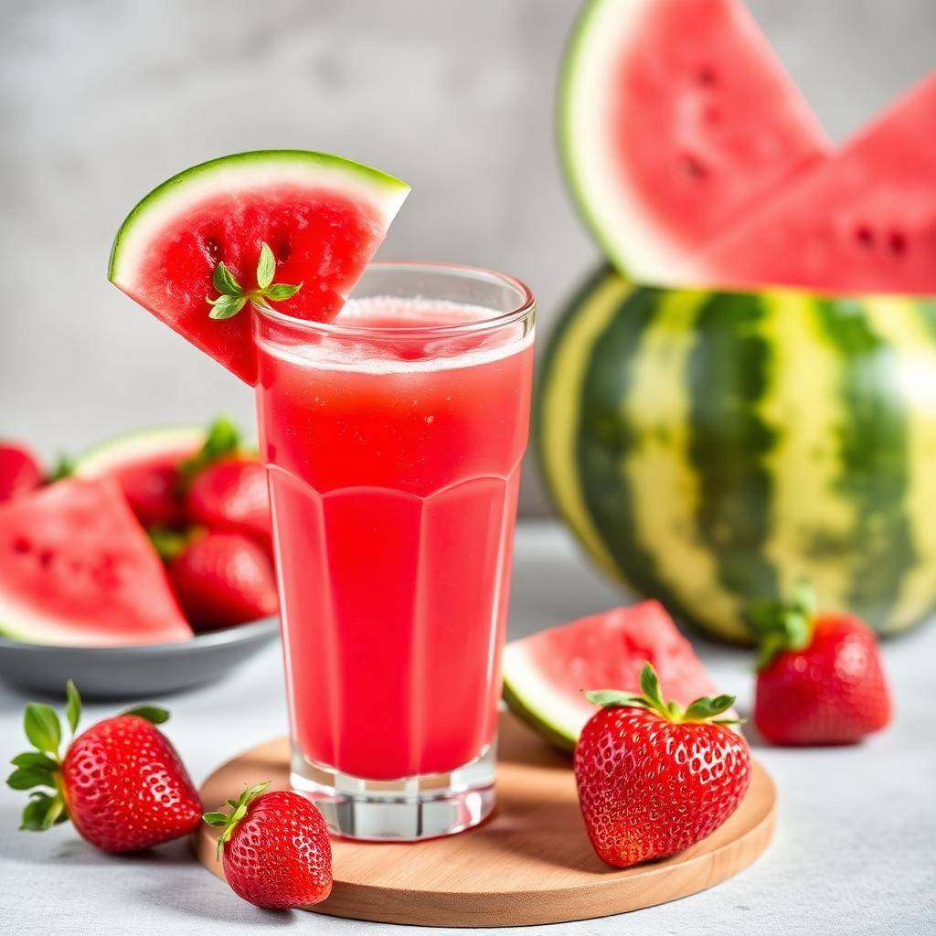 Halal Low Calorie Strawberry Watermelon Juice Recipe