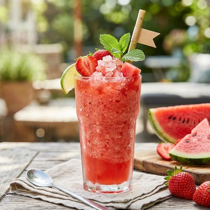 Halal Low Calorie Strawberry Watermelon Slush