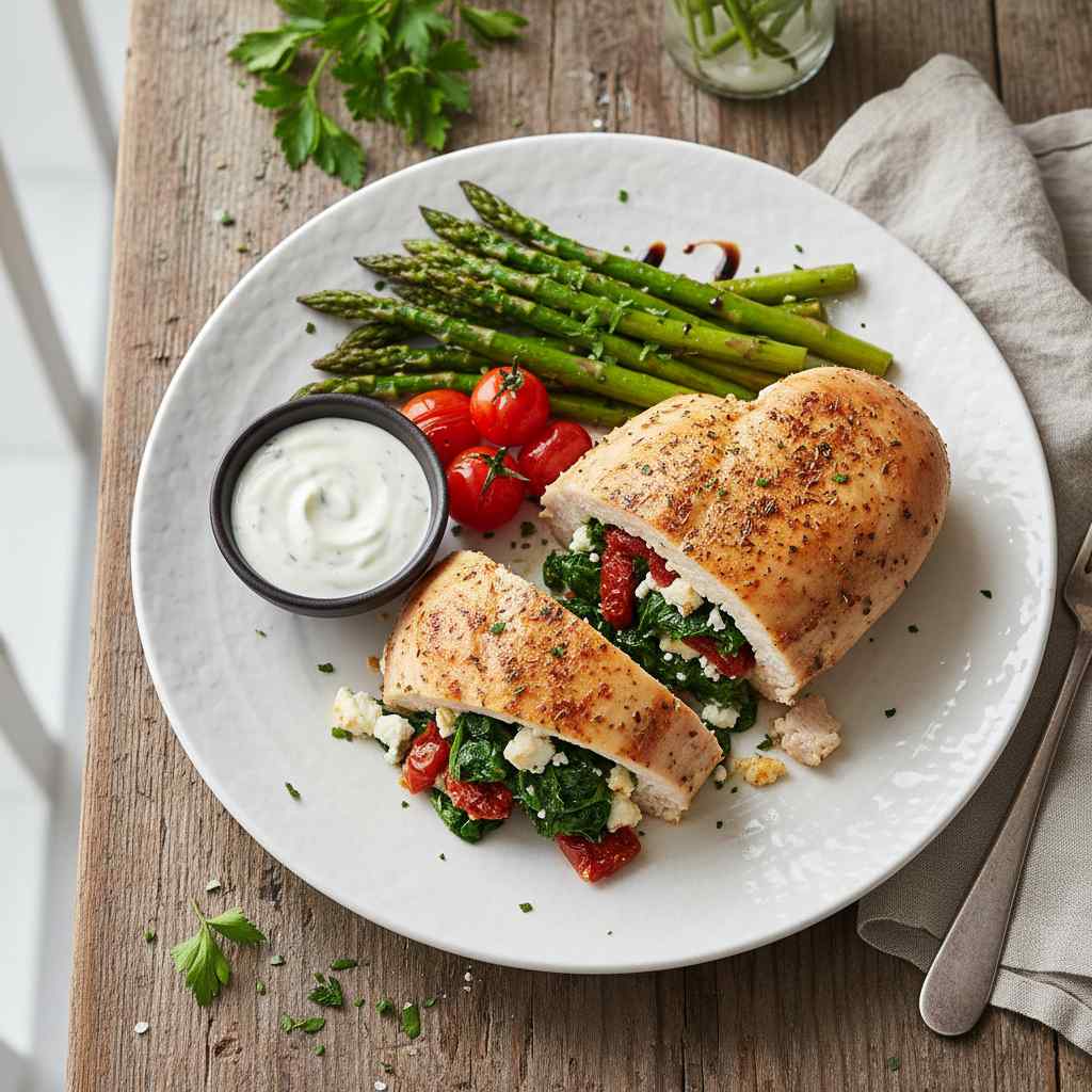 Halal Low Calorie Stuffed Chicken Breast Recipe