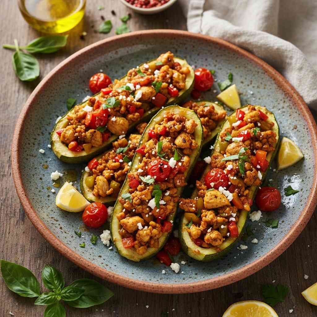 Halal Low Calorie Stuffed Chicken Zucchini