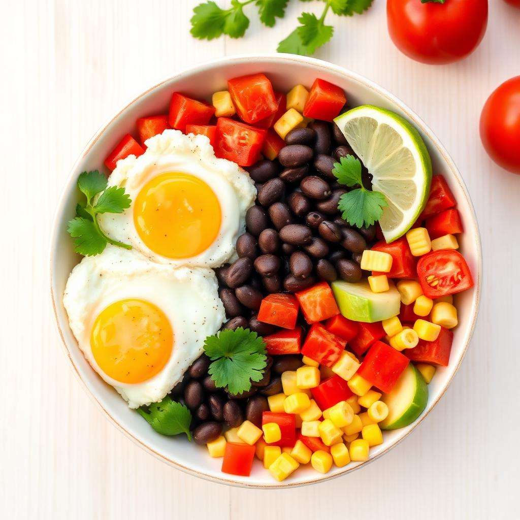 Halal Low Calorie Veggie Breakfast Burrito Bowl Recipe