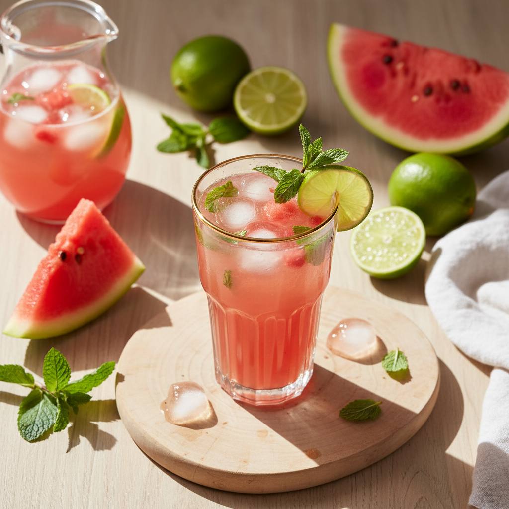 Halal Low Calorie Watermelon Lime Mint Agua Fresca