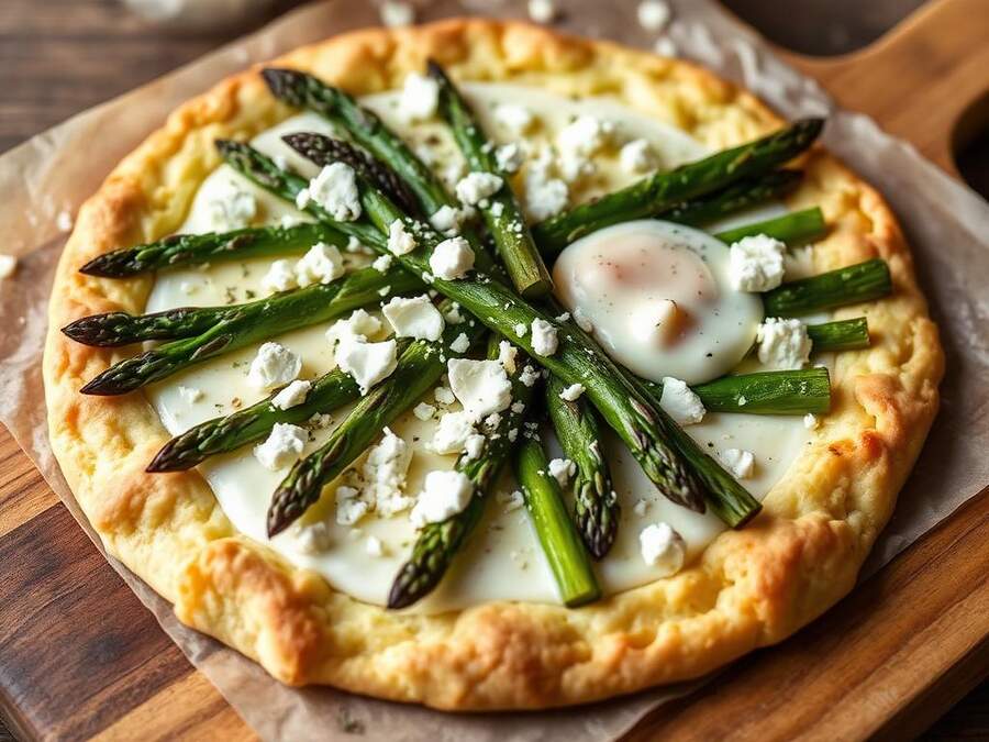 Halal Low Carb Asparagus Feta Breakfast Tart Recipe