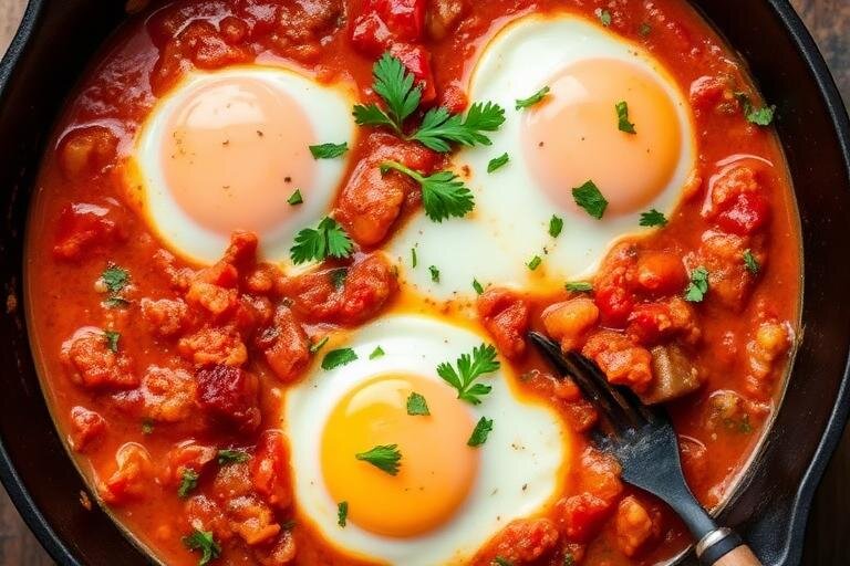 Halal Low Carb Eggplant Shakshuka Recipe (Keto Mediterranean)