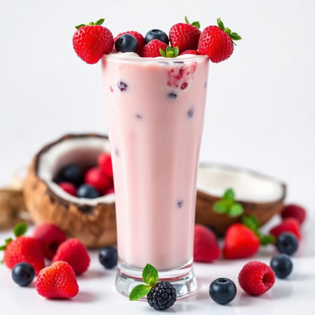 Halal Low Carb Keto Berry Coconut Milk Drink Recipe