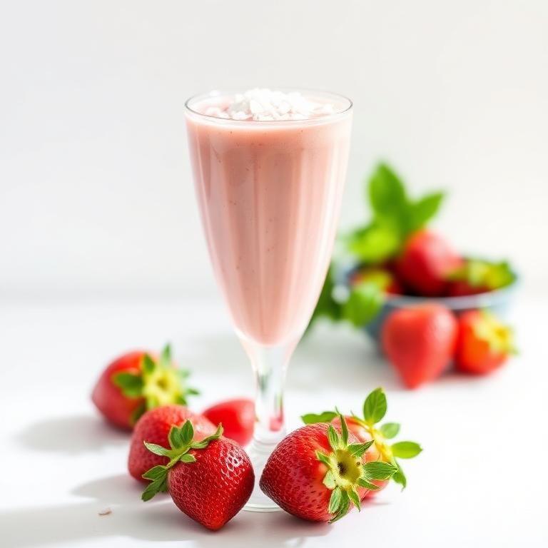 Halal Low Carb Keto Strawberry Coconut Smoothie Recipe