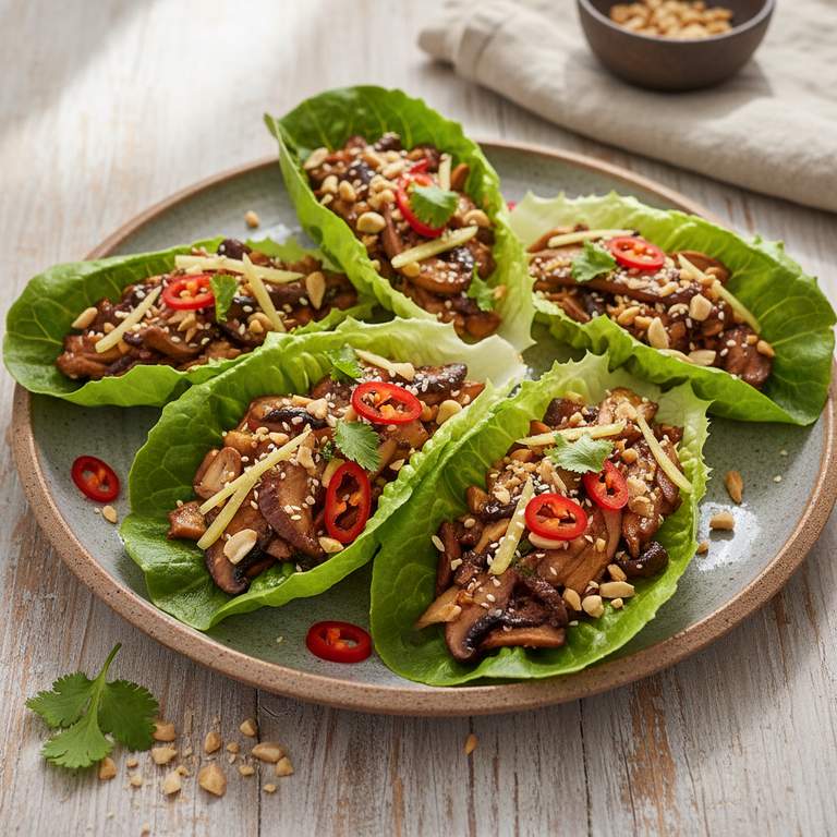 Halal Low Carb Mushroom Lettuce Wrap Recipe (Asian Style)