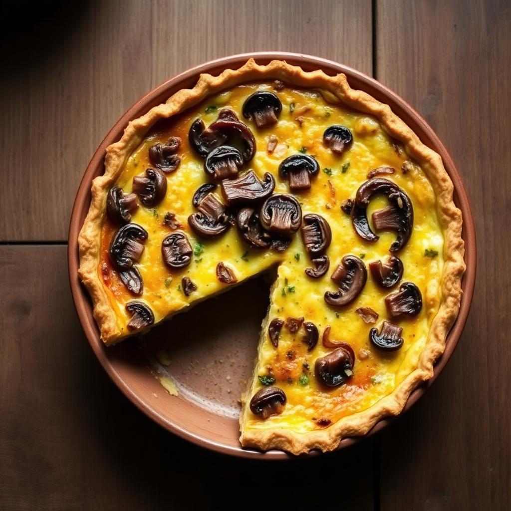 Halal Low Carb Mushroom Onion Breakfast Quiche Recipe