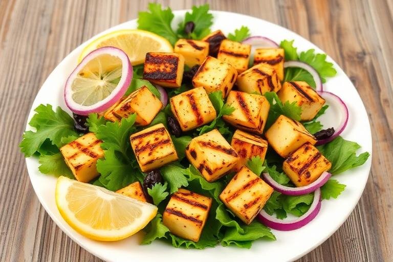 Halal Low Carb Paneer Tikka Salad Recipe (Low Calorie)