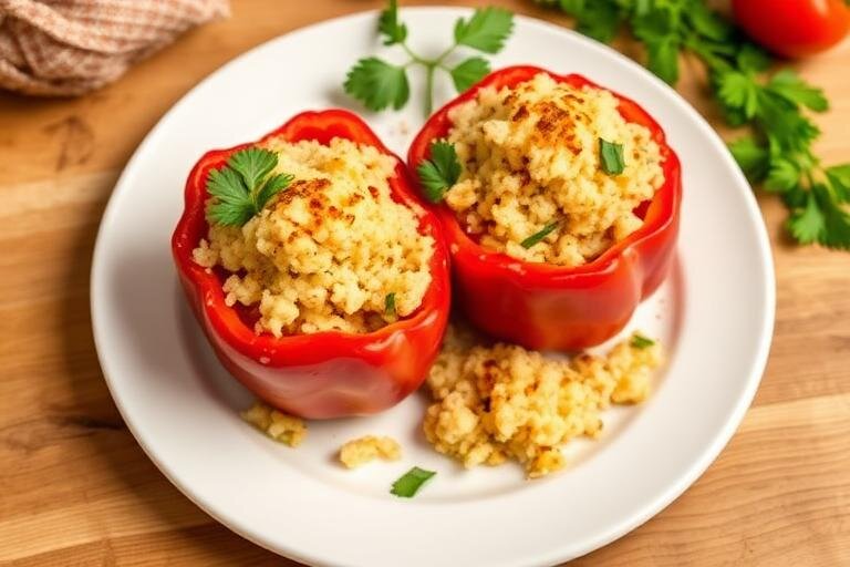 Halal Low Carb Riced Cauliflower Stuffed Peppers Recipe