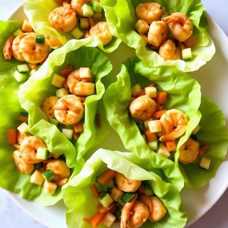 Halal Low Carb Shrimp Lettuce Wraps Recipe
